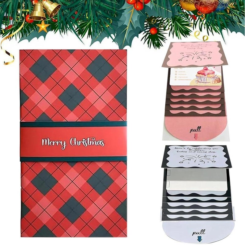 3 Seconds Pull-out Christmas Gift Card Booklet, 1Pcs Handmade Waterfall  Design Merry Christmas Surprise Gift Card Booklet, Gift Cards Book, DIY Message Xmas Gift for Family Friends  (1Pcs Pink) - Image 2